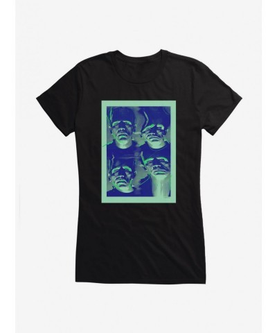 Festival Price Universal Monsters Frankenstein Distorted Girls T-Shirt $6.57 T-Shirts