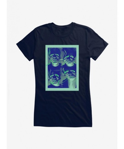 Festival Price Universal Monsters Frankenstein Distorted Girls T-Shirt $6.57 T-Shirts