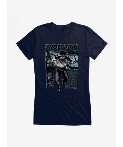 Seasonal Sale Universal Monsters The Wolf Man From Man To Beast Girls T-Shirt $9.56 T-Shirts