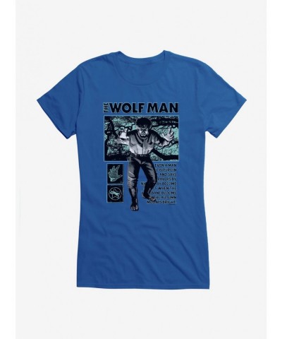 Seasonal Sale Universal Monsters The Wolf Man From Man To Beast Girls T-Shirt $9.56 T-Shirts