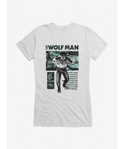 Seasonal Sale Universal Monsters The Wolf Man From Man To Beast Girls T-Shirt $9.56 T-Shirts