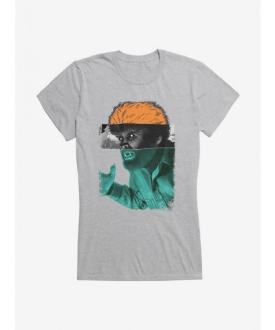 Cheap Sale Universal Monsters The Wolf Man Portrait Mash Up Girls T-Shirt $5.98 T-Shirts