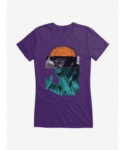 Cheap Sale Universal Monsters The Wolf Man Portrait Mash Up Girls T-Shirt $5.98 T-Shirts