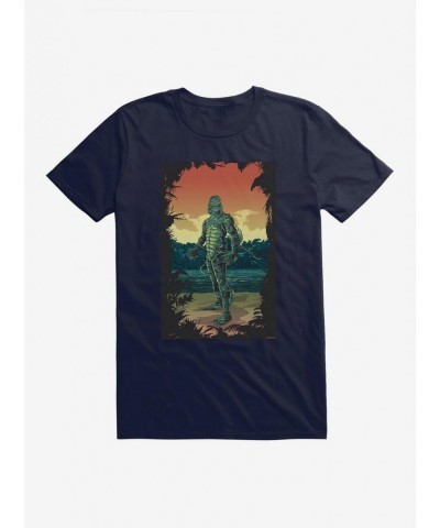 New Arrival Creature From The Black Lagoon Comic Art Sunset T-Shirt $8.60 T-Shirts