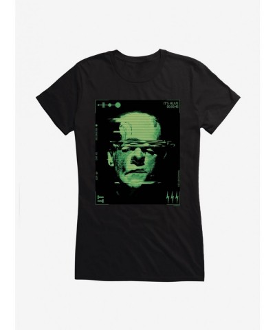 Premium Universal Monsters Frankenstein It's Alive Glitch Girls T-Shirt $9.96 T-Shirts