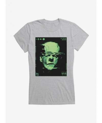 Premium Universal Monsters Frankenstein It's Alive Glitch Girls T-Shirt $9.96 T-Shirts