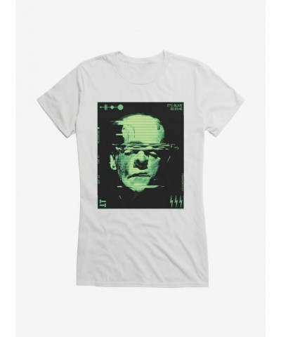 Premium Universal Monsters Frankenstein It's Alive Glitch Girls T-Shirt $9.96 T-Shirts