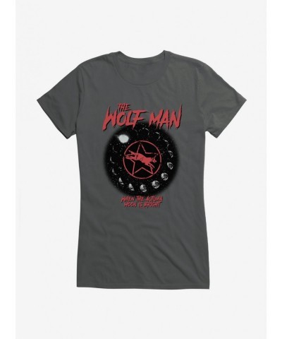 Pre-sale Discount Universal Monsters The Wolf Man Bright Moon Girls T-Shirt $8.96 T-Shirts