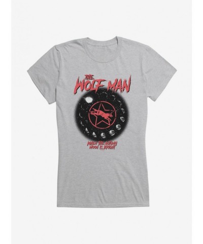 Pre-sale Discount Universal Monsters The Wolf Man Bright Moon Girls T-Shirt $8.96 T-Shirts