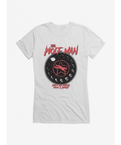 Pre-sale Discount Universal Monsters The Wolf Man Bright Moon Girls T-Shirt $8.96 T-Shirts