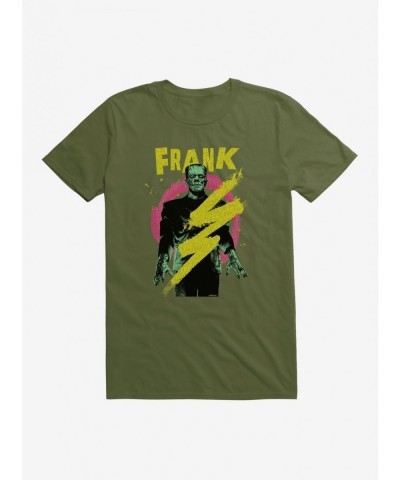 Seasonal Sale Universal Monsters Frankenstein Lightning Bolt T-Shirt $6.69 T-Shirts