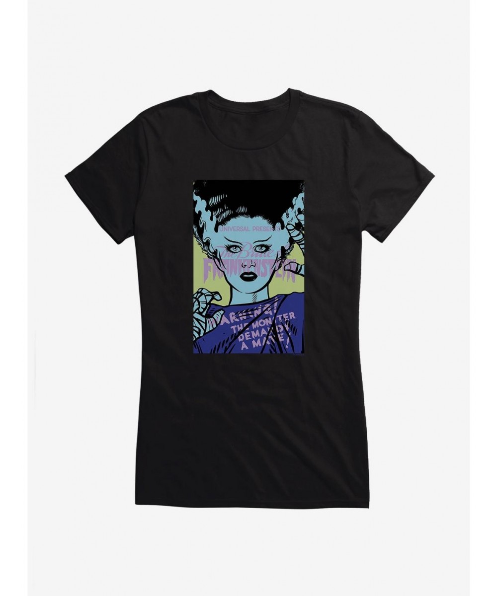 New Arrival Bride Of Frankenstein Monster Demands A Mate Girls T-Shirt $7.97 T-Shirts