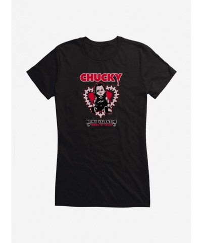 Hot Sale Chucky Be My Valentine Girls T-Shirt $5.98 T-Shirts