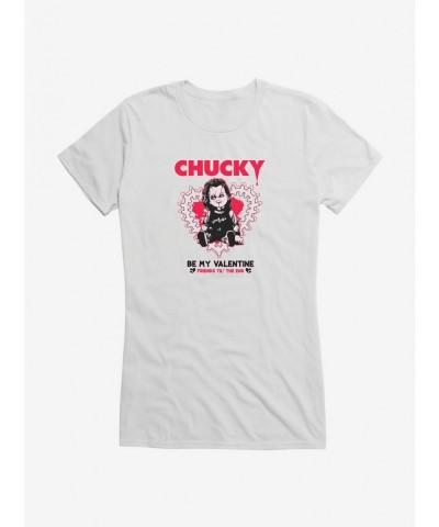 Hot Sale Chucky Be My Valentine Girls T-Shirt $5.98 T-Shirts