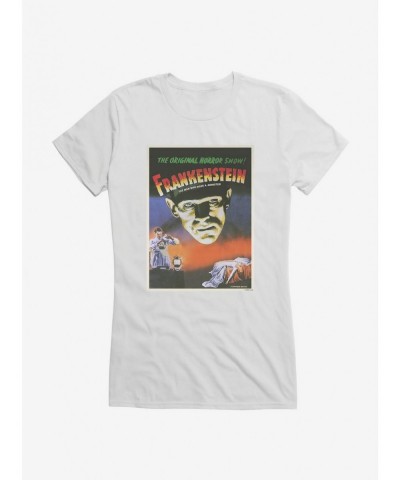 Limited Time Special Universal Monsters Frankenstein Vintage Poster Girls T-Shirt $8.96 T-Shirts