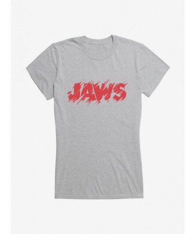 Discount Sale Jaws Classic Thrash Title Script Girls T-Shirt $6.77 T-Shirts