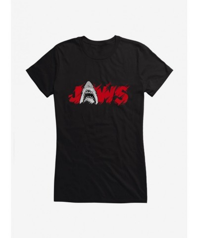 Crazy Deals Jaws Classic Thrash Icon Script Girls T-Shirt $9.16 T-Shirts