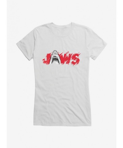 Crazy Deals Jaws Classic Thrash Icon Script Girls T-Shirt $9.16 T-Shirts