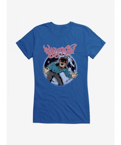 Flash Deal Universal Monsters The Wolf Man Comic Moon Girls T-Shirt $7.37 T-Shirts