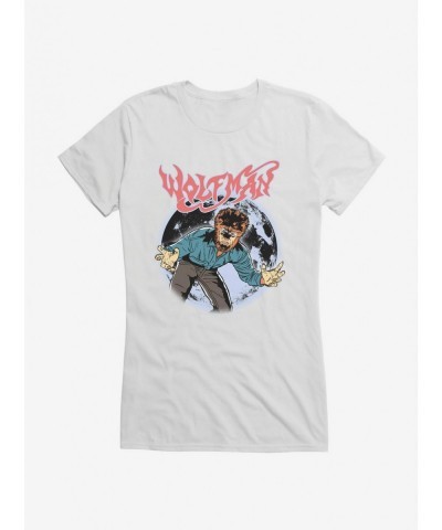 Flash Deal Universal Monsters The Wolf Man Comic Moon Girls T-Shirt $7.37 T-Shirts