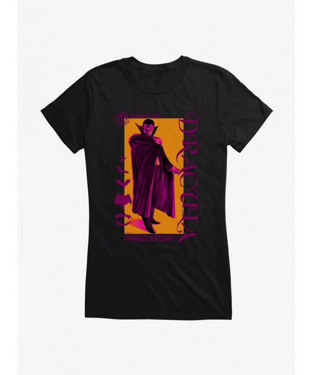 Flash Sale Universal Monsters Dracula Nocturnal Girls T-Shirt $9.56 T-Shirts