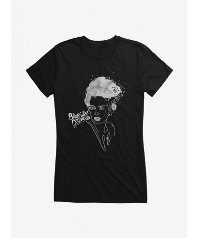 Unique Universal Monsters Bride Of Frankenstein Blissfully Delirious Girls T-Shirt $7.77 T-Shirts