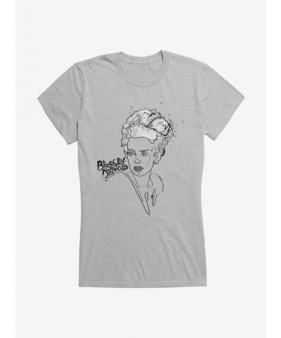 Unique Universal Monsters Bride Of Frankenstein Blissfully Delirious Girls T-Shirt $7.77 T-Shirts