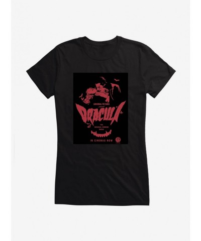 Clearance Dracula Poster In Cinemas Now Girls T-Shirt $7.97 T-Shirts