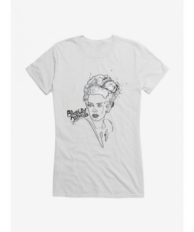 Unique Universal Monsters Bride Of Frankenstein Blissfully Delirious Girls T-Shirt $7.77 T-Shirts