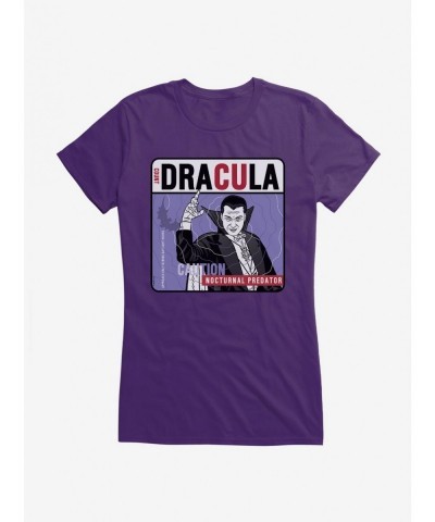 Cheap Sale Universal Monsters Dracula Nocturnal Predator Girls T-Shirt $7.77 T-Shirts