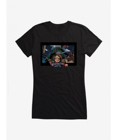 Bestselling Chucky Danger Knife Color Girls T-Shirt $9.56 T-Shirts