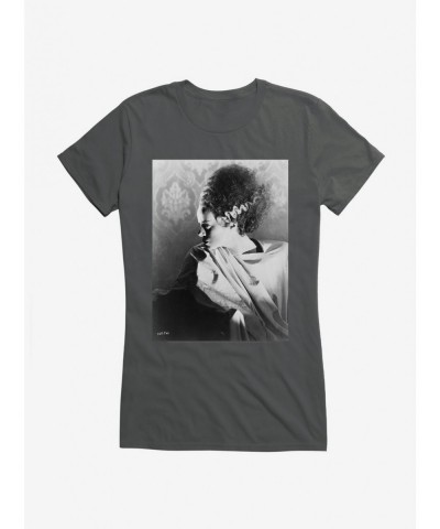 Exclusive Universal Monsters Bride Of Frankenstein Side Pose Girls T-Shirt $7.97 T-Shirts