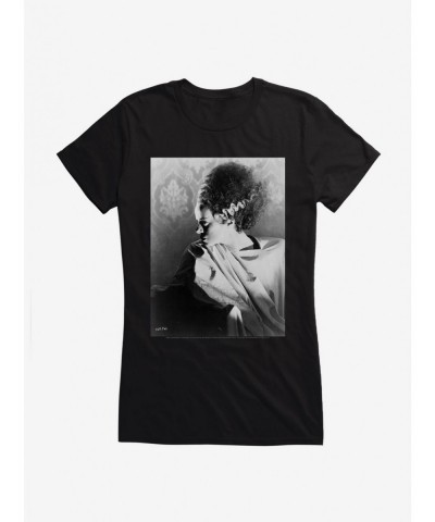 Exclusive Universal Monsters Bride Of Frankenstein Side Pose Girls T-Shirt $7.97 T-Shirts