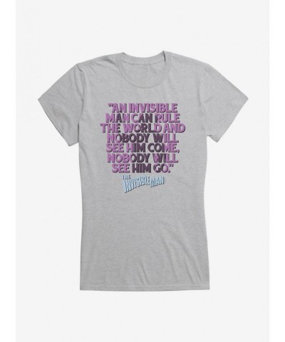 Big Sale Universal Monsters The Invisible Man Rule The World Quote Girls T-Shirt $9.96 T-Shirts