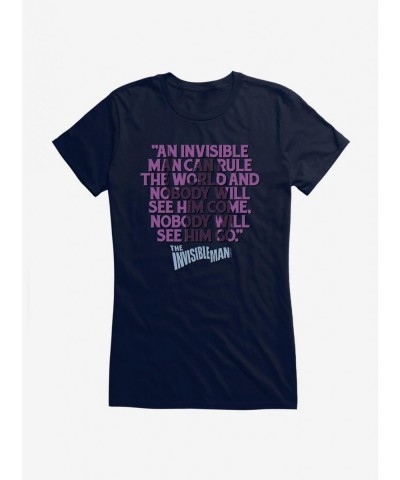 Big Sale Universal Monsters The Invisible Man Rule The World Quote Girls T-Shirt $9.96 T-Shirts