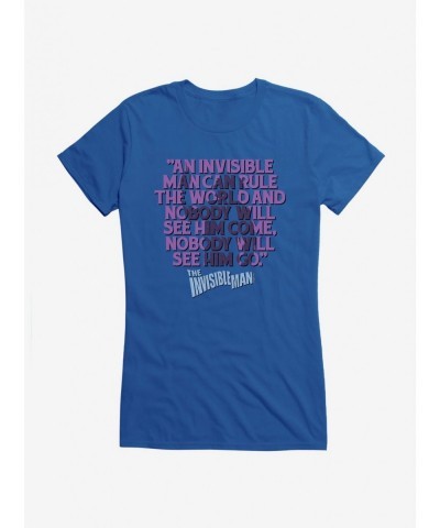 Big Sale Universal Monsters The Invisible Man Rule The World Quote Girls T-Shirt $9.96 T-Shirts