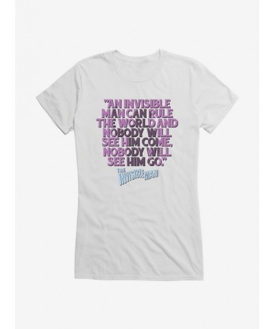 Big Sale Universal Monsters The Invisible Man Rule The World Quote Girls T-Shirt $9.96 T-Shirts