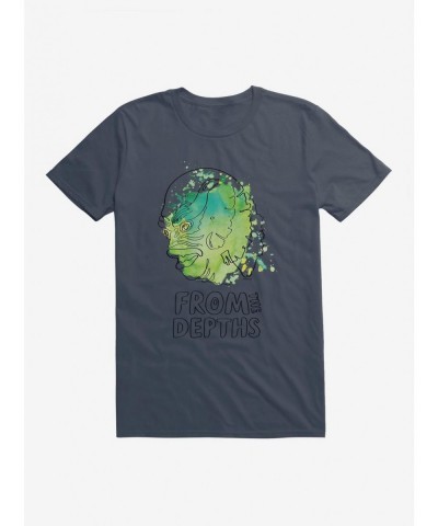 Fashion Universal Monsters Creature From The Black Lagoon From The Depths Watercolor T-Shirt $9.18 T-Shirts