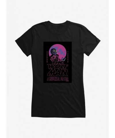 Bestselling The Wolf Man Horror Terror Girls T-Shirt $8.37 T-Shirts