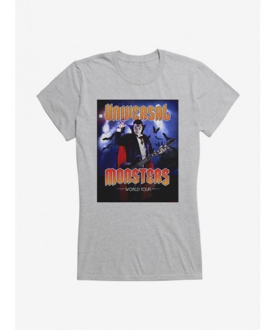 Big Sale Universal Monsters Dracula World Tour Girls T-Shirt $9.96 T-Shirts