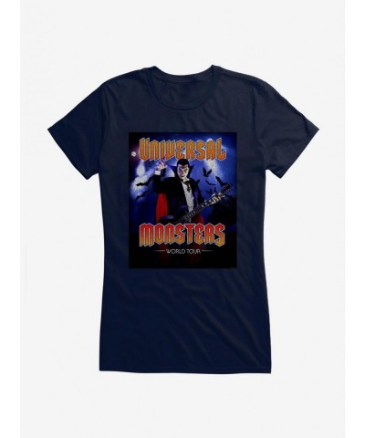 Big Sale Universal Monsters Dracula World Tour Girls T-Shirt $9.96 T-Shirts