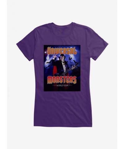 Big Sale Universal Monsters Dracula World Tour Girls T-Shirt $9.96 T-Shirts