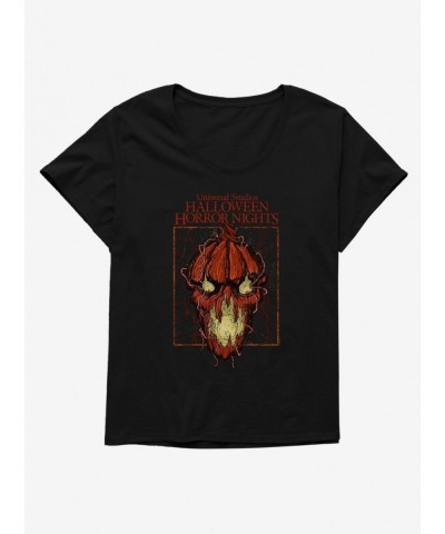 Special Halloween Horror Nights Pumpkin Face Girls T-Shirt Plus Size $9.09 T-Shirts