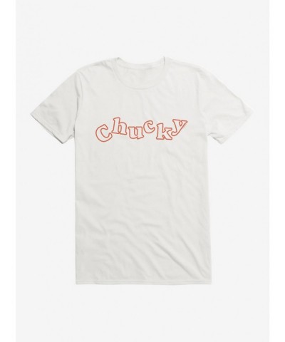 Exclusive Chucky Classic Red Logo Outline T-Shirt $6.88 T-Shirts