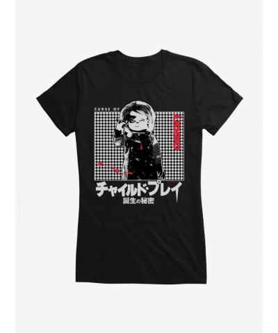 Trendy Chucky Child Play Japanese Text Girls T-Shirt $5.98 T-Shirts