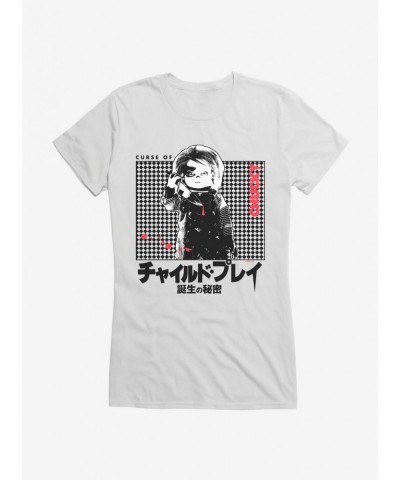 Trendy Chucky Child Play Japanese Text Girls T-Shirt $5.98 T-Shirts