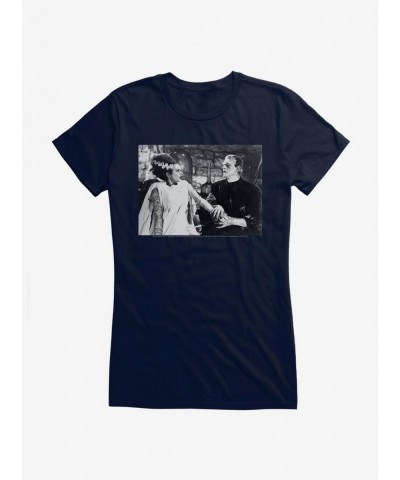 Flash Deal Universal Monsters Bride Of Frankenstein Couple Girls T-Shirt $6.77 T-Shirts