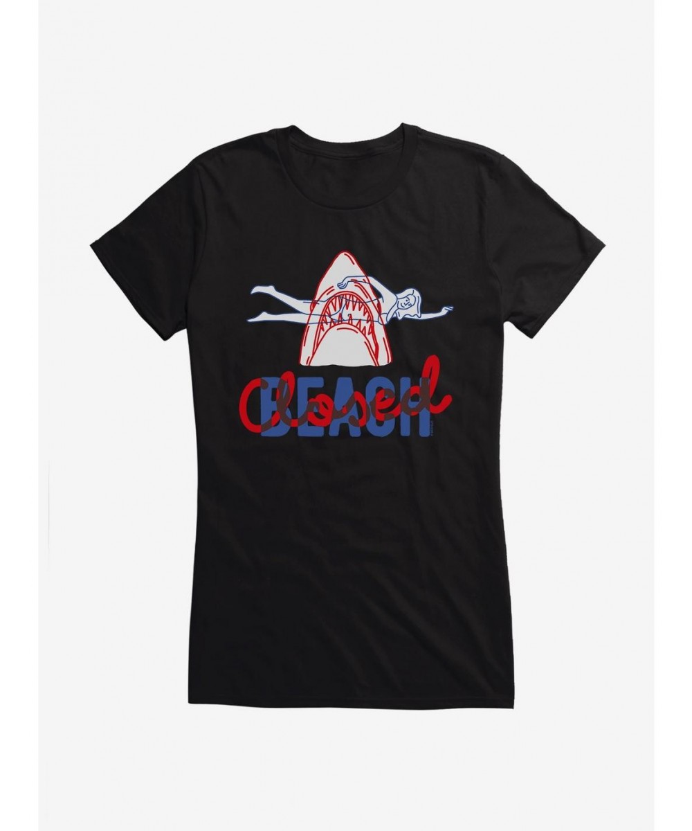 Exclusive Jaws Beach Closed Girls T-Shirt $7.37 T-Shirts