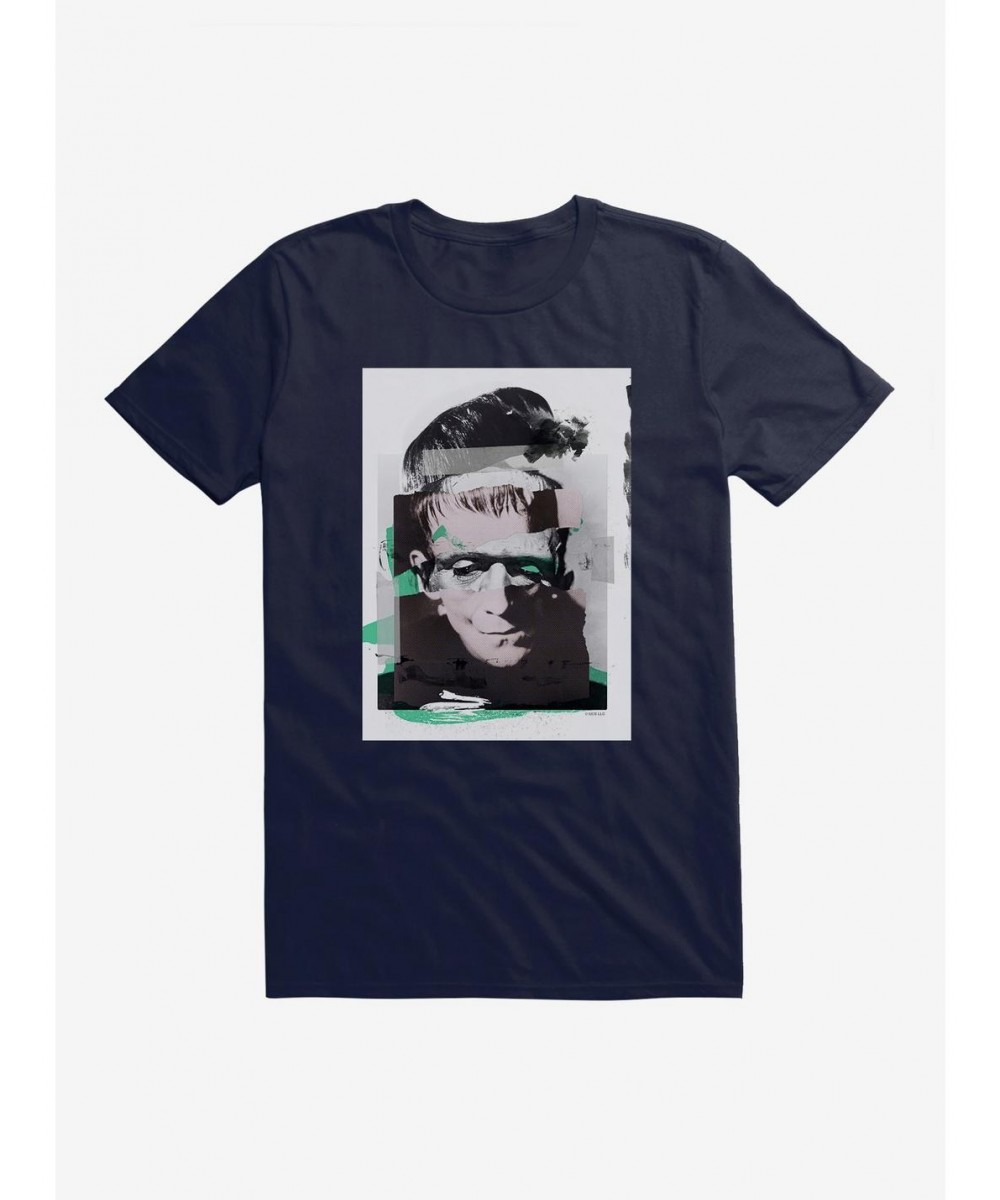 Big Sale Universal Monsters Frankenstein Distorted Portrait T-Shirt $8.60 T-Shirts