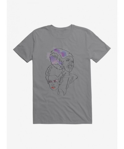 Absolute Discount Universal Monsters Bride Of Frankenstein Watercolor Split T-Shirt $8.22 T-Shirts